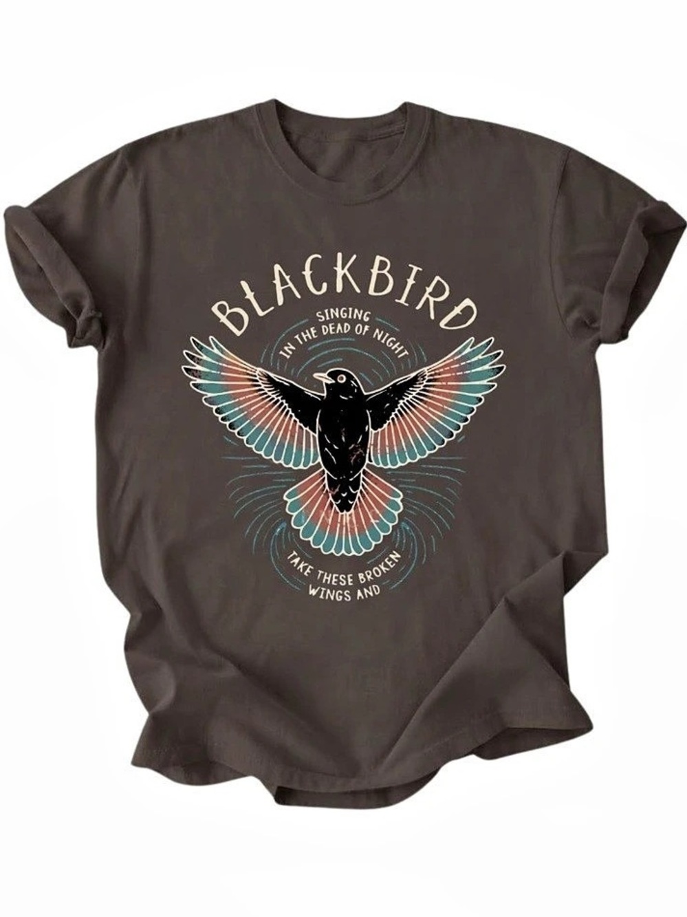 Blackbird Singing In The Dead Of Night Bird Art Gildan T-Shirt